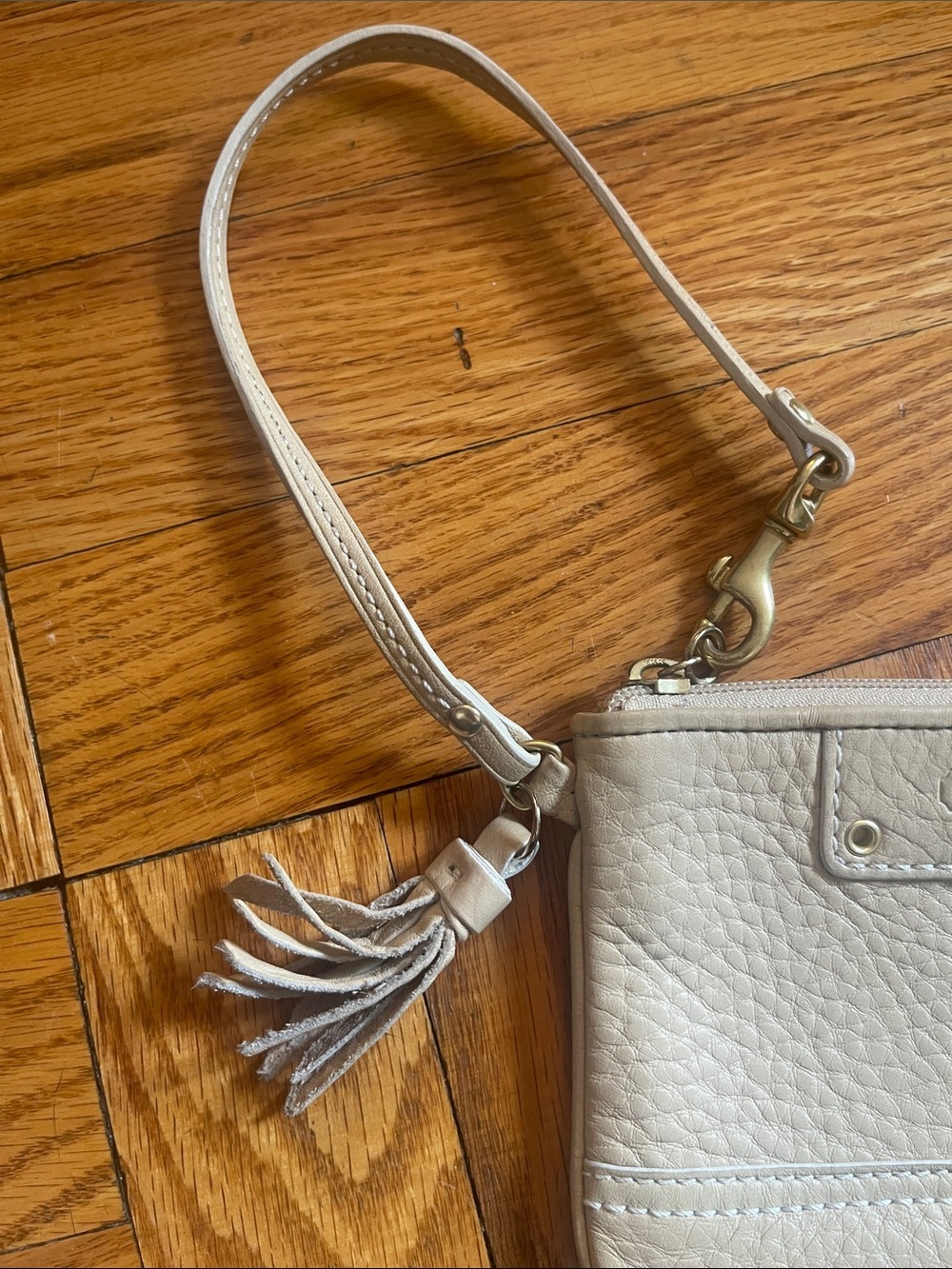 Coach Leather Wristlet in Light Tan - Picture 3 of 8